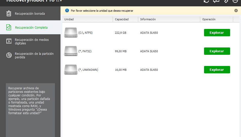 Recovery Robot Pro – Recuperar a archivos nivel profesional