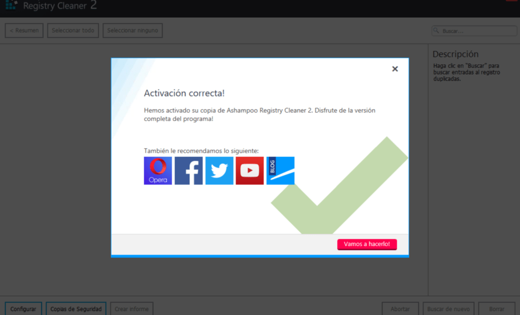 Ashampoo Registry Cleaner 2: Algoritmo Optimizado Registry Cleaner
