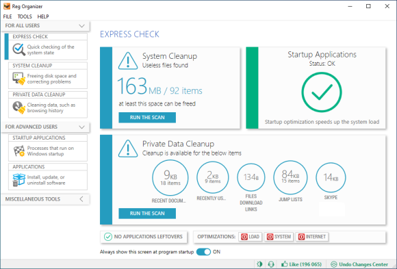 Reg Organizer 9.80: Optimiza y acelera tu sistema operativo