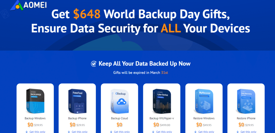 Celebra el Du00eda Mundial del Backup con AOMEI y obtu00e9n regalos