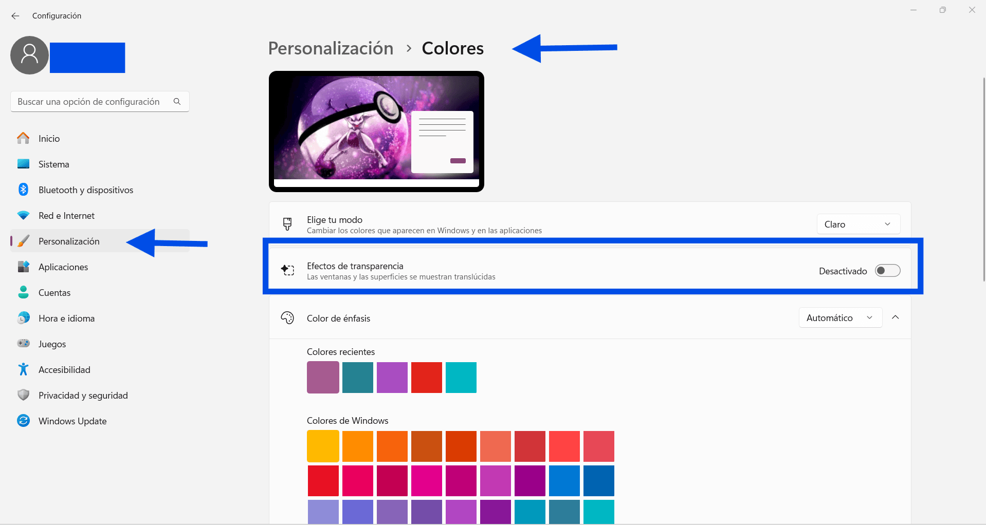 Acelerar Windows 11 Sin Programas: 12 Ajustes Que Sí Funcionan (2026) Configuración De Personalización Desactivando Efectos De Transparencia