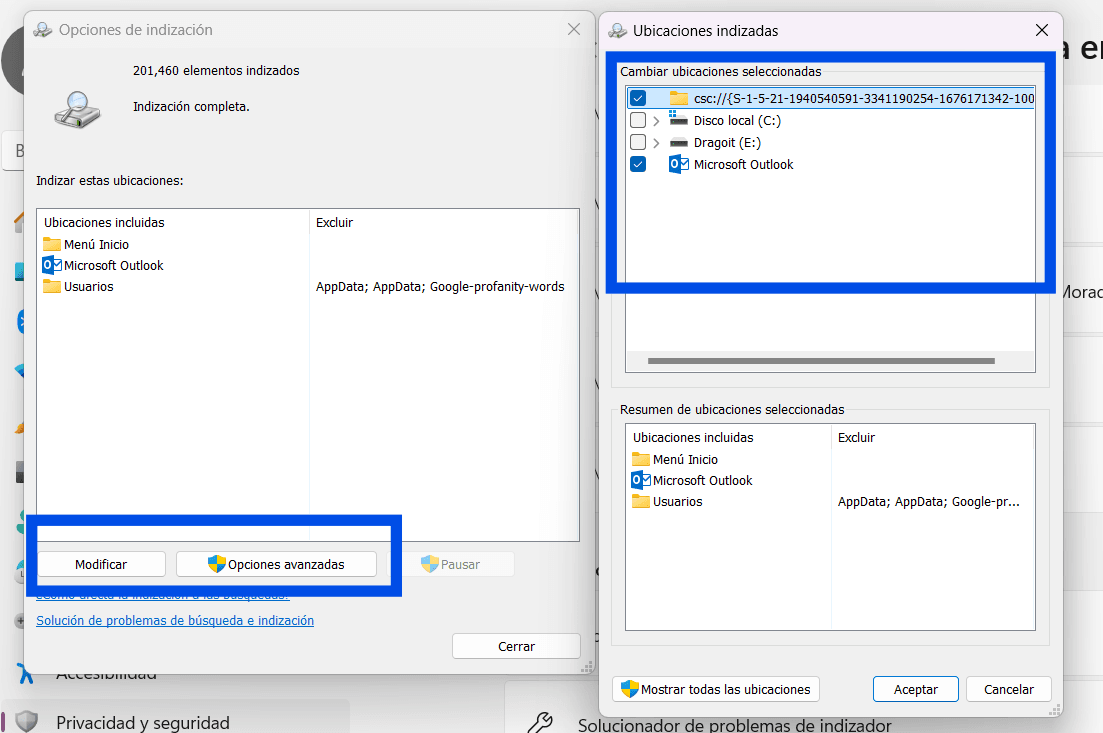 Acelerar Windows 11 Sin Programas: 12 Ajustes Que Sí Funcionan (2026) Modificando Ubicaciones De Indexación De Búsqueda