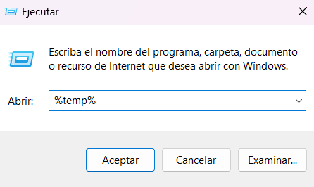 Ventana Ejecutar Para Comandos De Limpieza