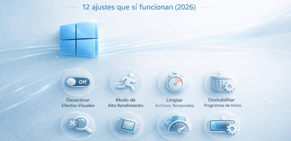 Acelerar Windows 11 sin programas: 12 ajustes que su00ed funcionan (2026)